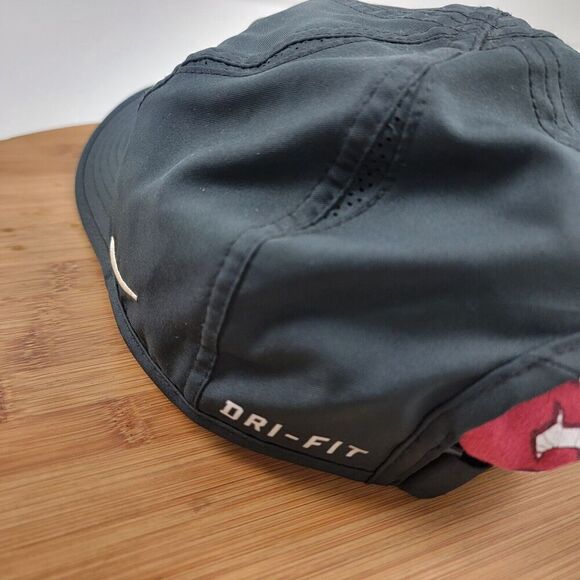 Nike L/XL Adult Rafael Nadal Bull Featherlight Tennis Cap-Black hat Distressed - Picture 5 of 10